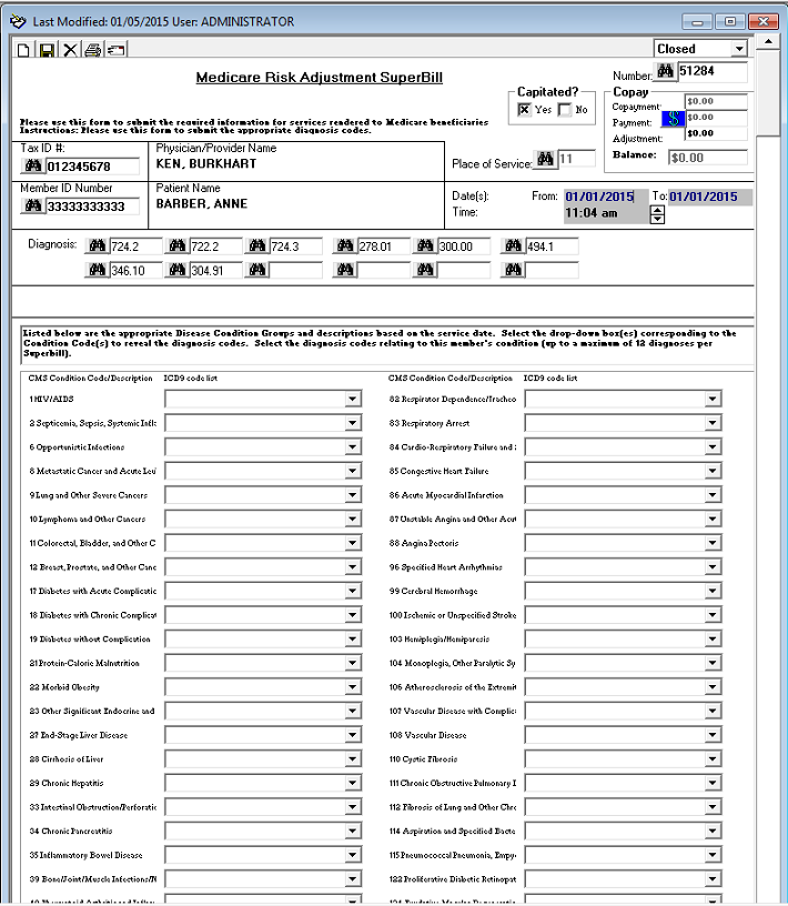 Multiple Superbill Forms